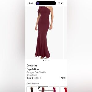 Dress the Population Georgina One-Shoulder Crepe Gown